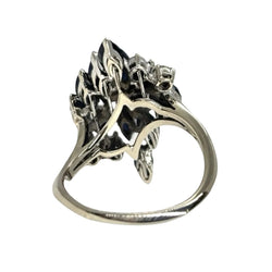 Bague en or blanc, saphirs, et diamants - Castafiore