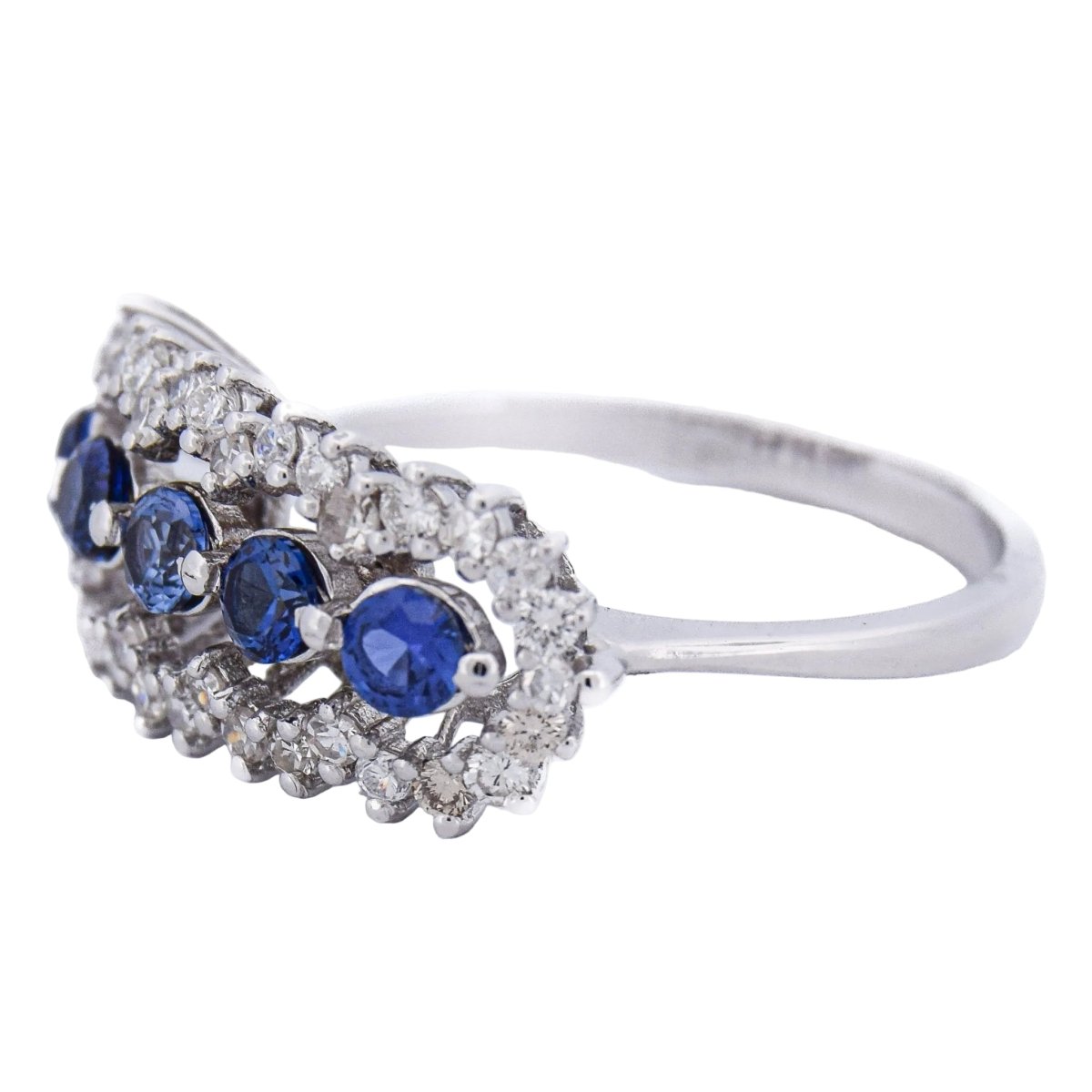Bague en or blanc, saphirs et diamants - Castafiore