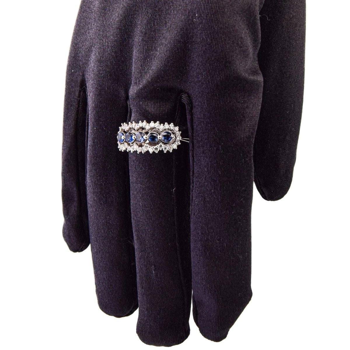 Bague en or blanc, saphirs et diamants - Castafiore