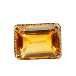 Bague en or jaune 18 carats, topaze jaune 11,26 carats - Castafiore