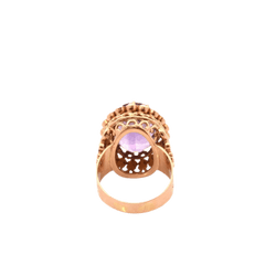 Bague en or jaune, améthyste et perles - Castafiore