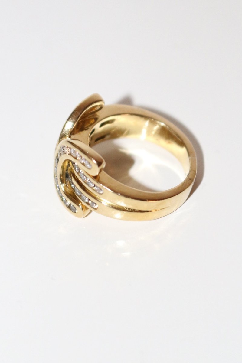 Bague En Or Jaune Double C - Castafiore