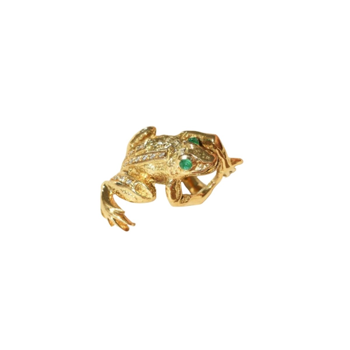 Bague en or jaune, émeraude, et diamants - Castafiore