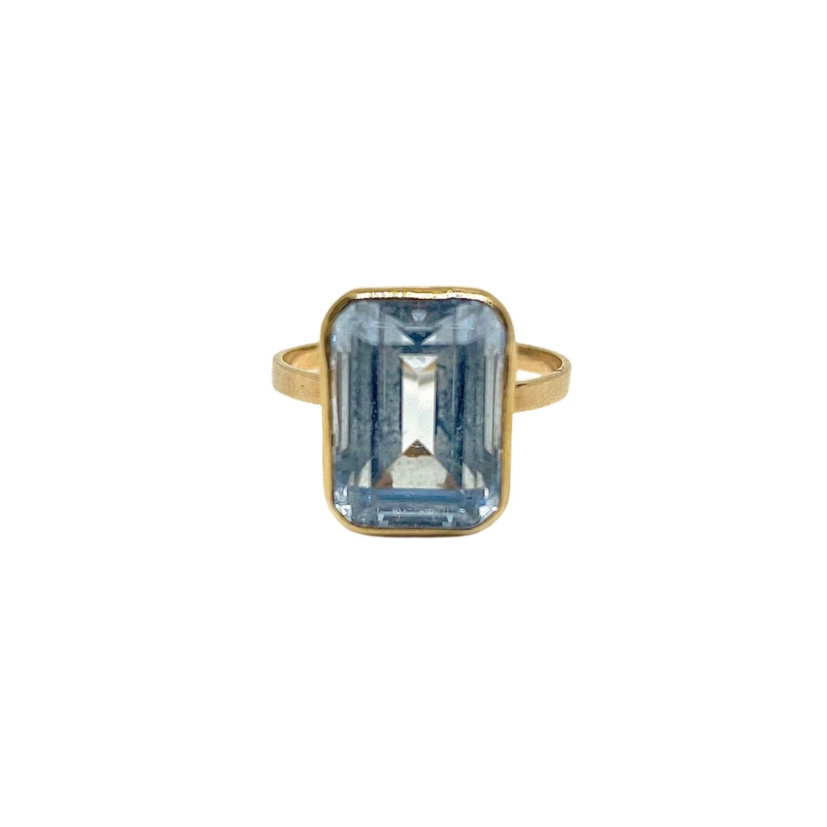 Bague en or jaune et aigue marine - Castafiore