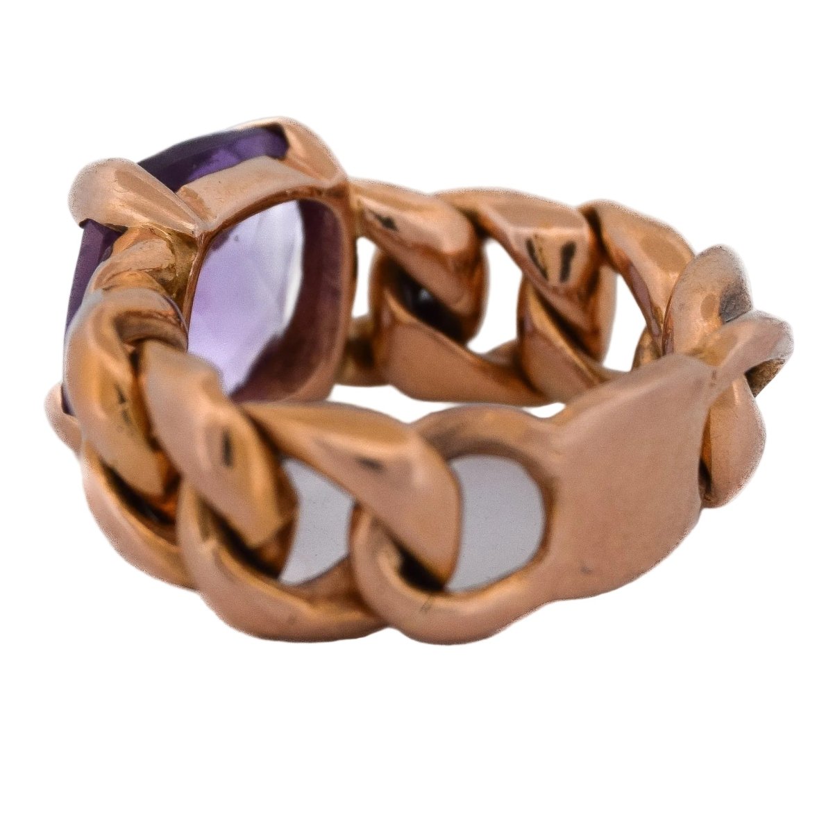 Bague en or jaune et améthyste - Castafiore