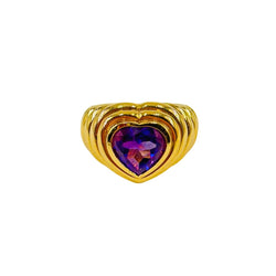 Bague en or jaune et améthyste - Castafiore