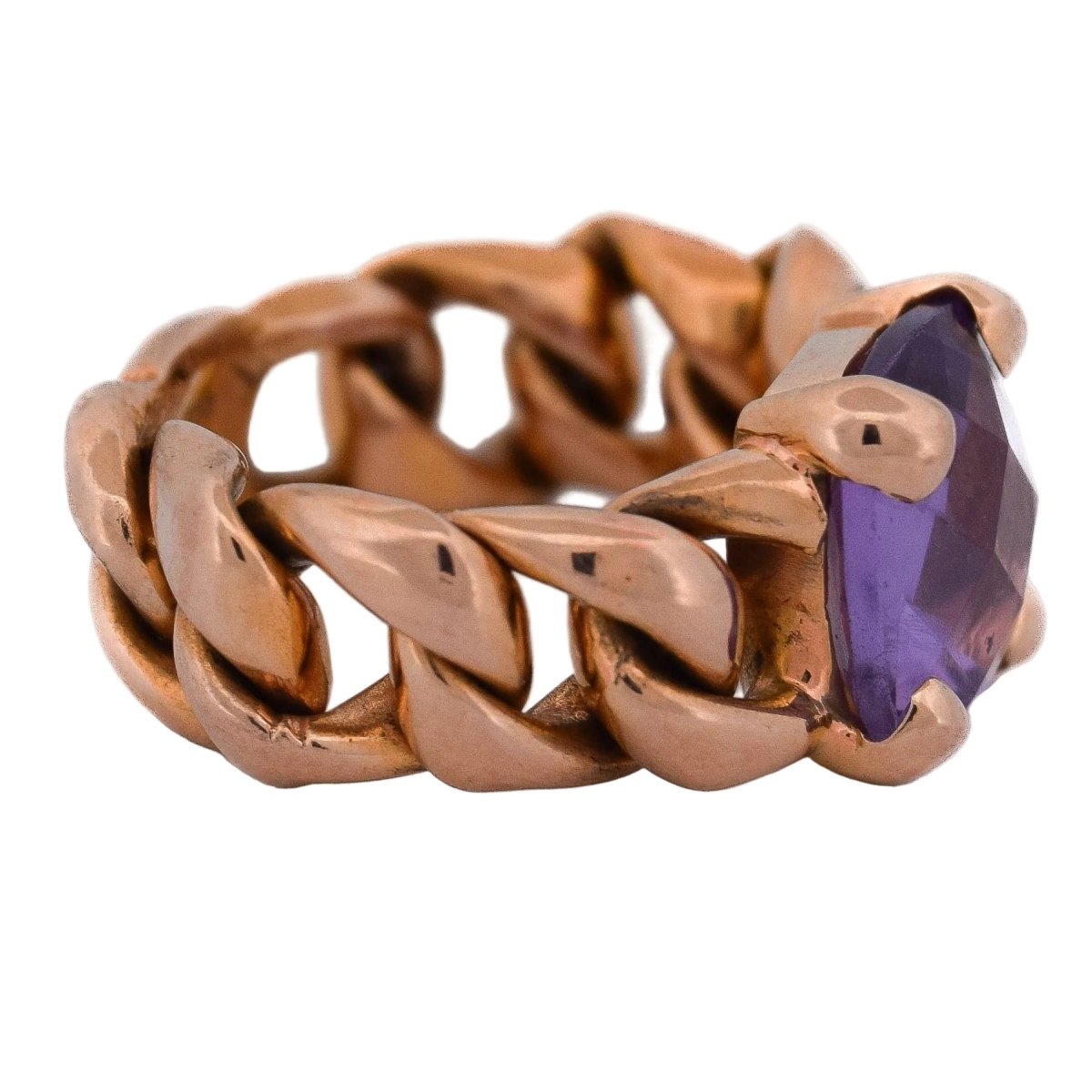Bague en or jaune et améthyste - Castafiore