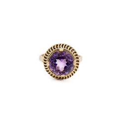 Bague en or jaune et améthyste - Castafiore