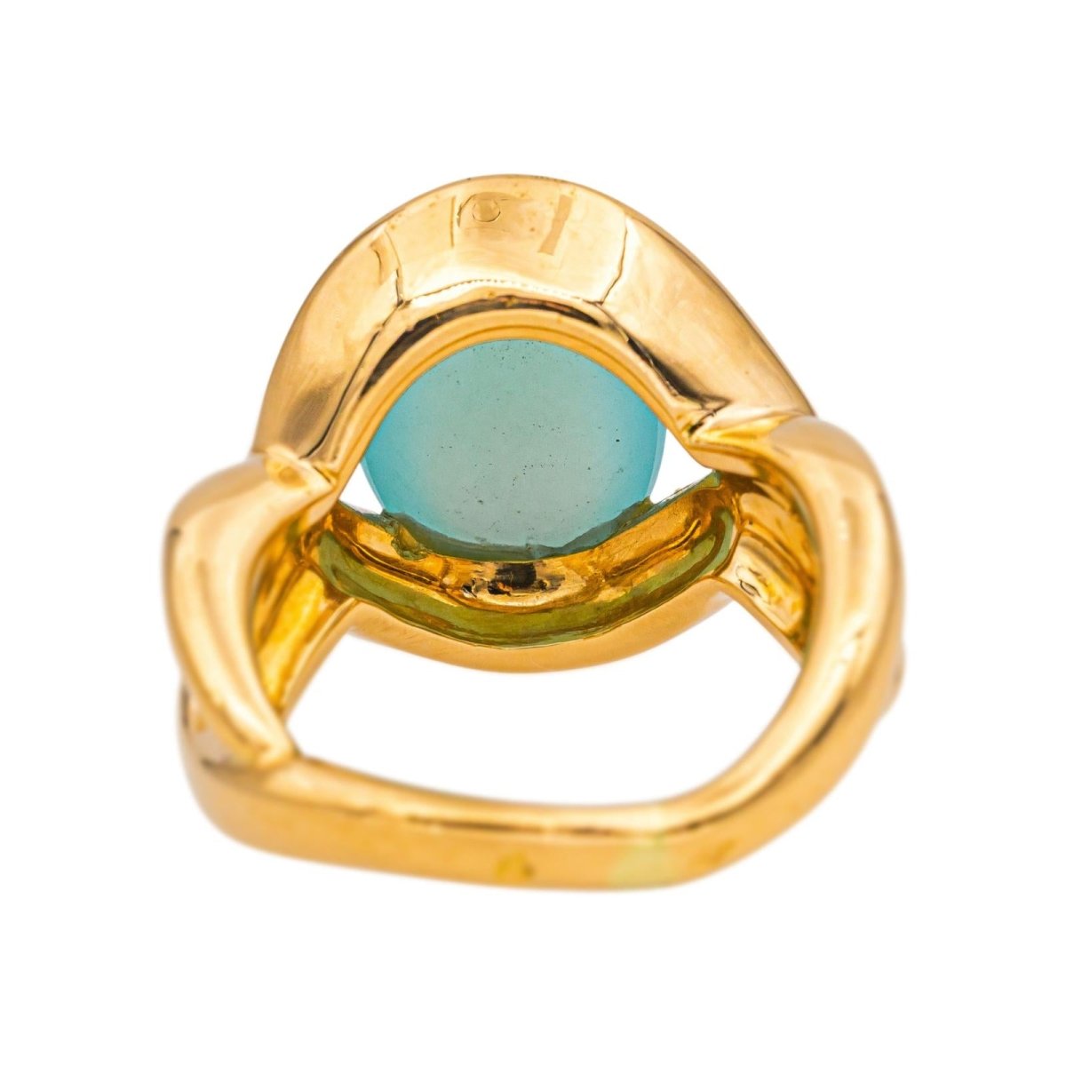 Bague en or jaune et chrysoprase - Castafiore