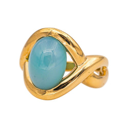 Bague en or jaune et chrysoprase - Castafiore
