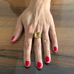 Bague en or jaune et citrine - Castafiore
