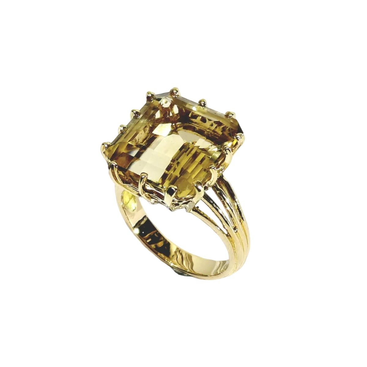 Bague en or jaune et citrine - Castafiore