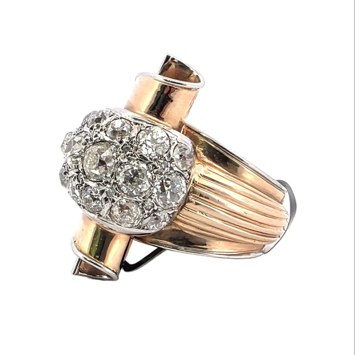 Bague en or jaune et diamants - Castafiore