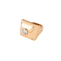 Bague en or jaune et diamants - Castafiore