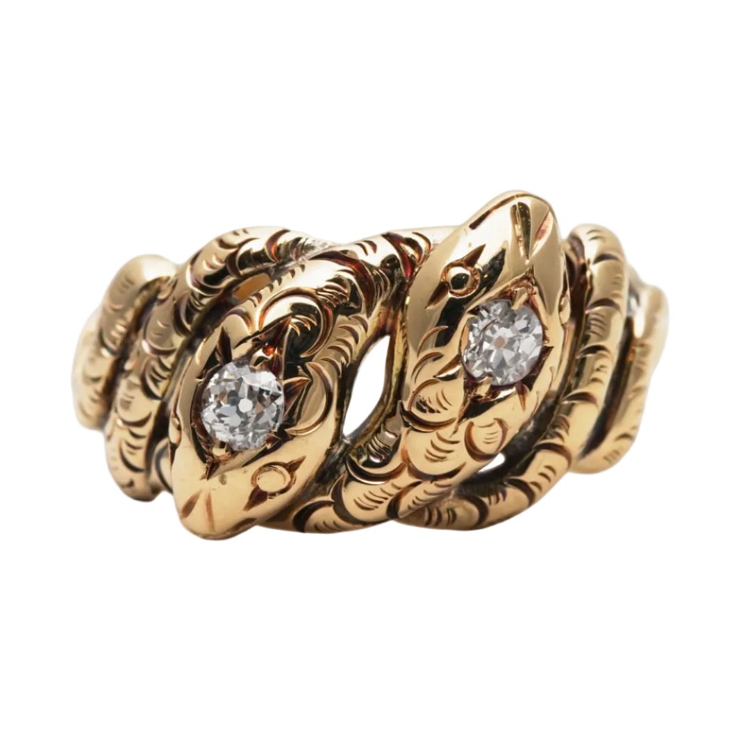 Bague en or jaune et diamants - Castafiore