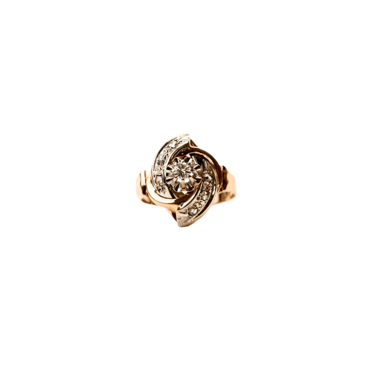 Bague en or jaune et diamants - Castafiore