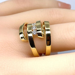 Bague en or jaune et diamants - Castafiore
