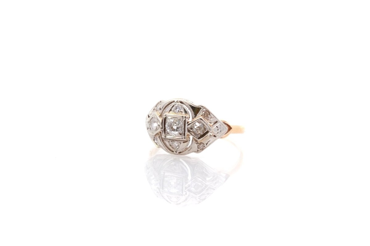 Bague en or jaune et diamants - Castafiore