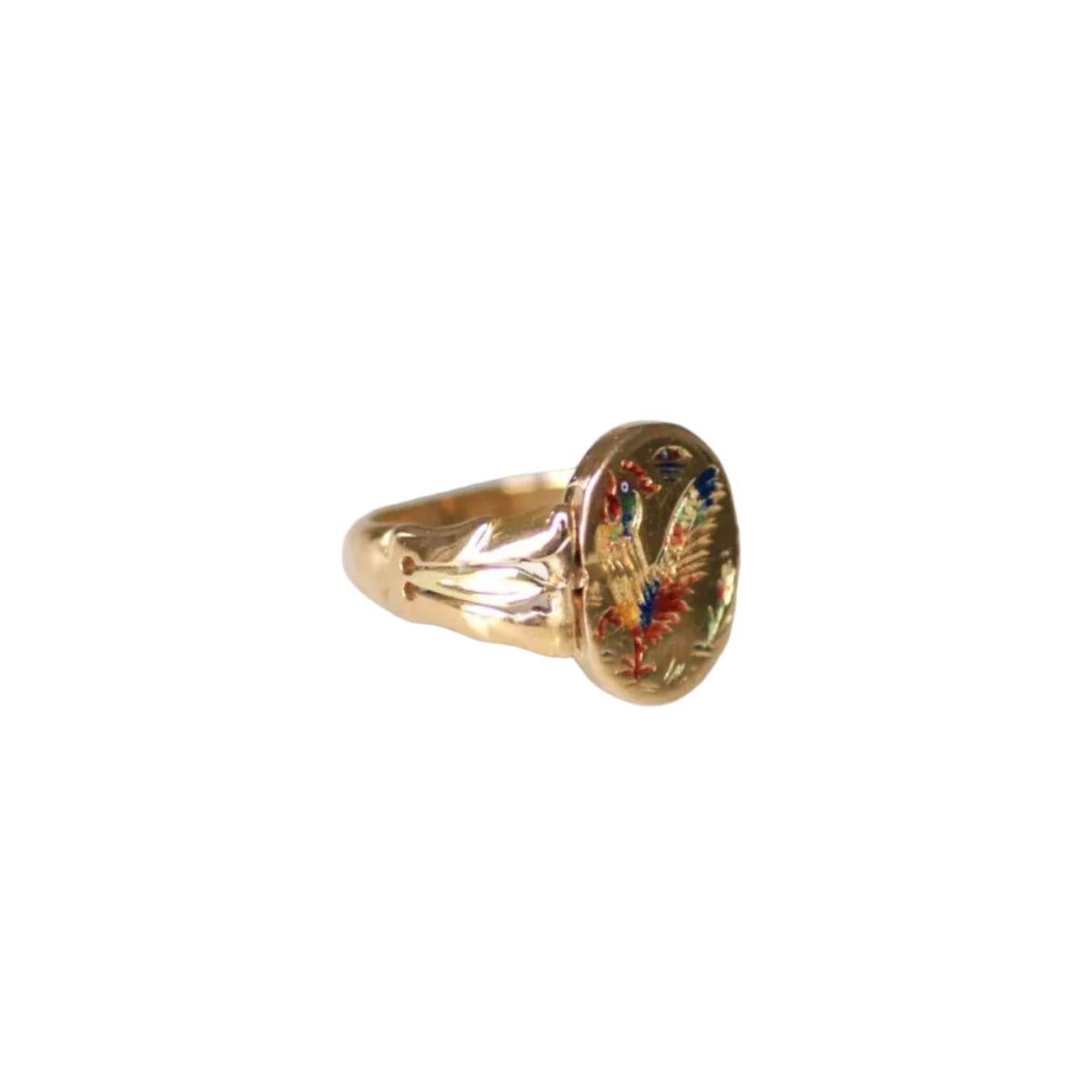 Bague en or jaune et émail - Castafiore