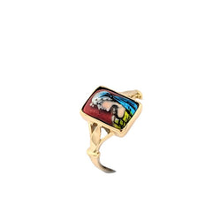 Bague en or jaune et émail - Castafiore