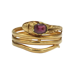 Bague en or jaune et grenat - Castafiore