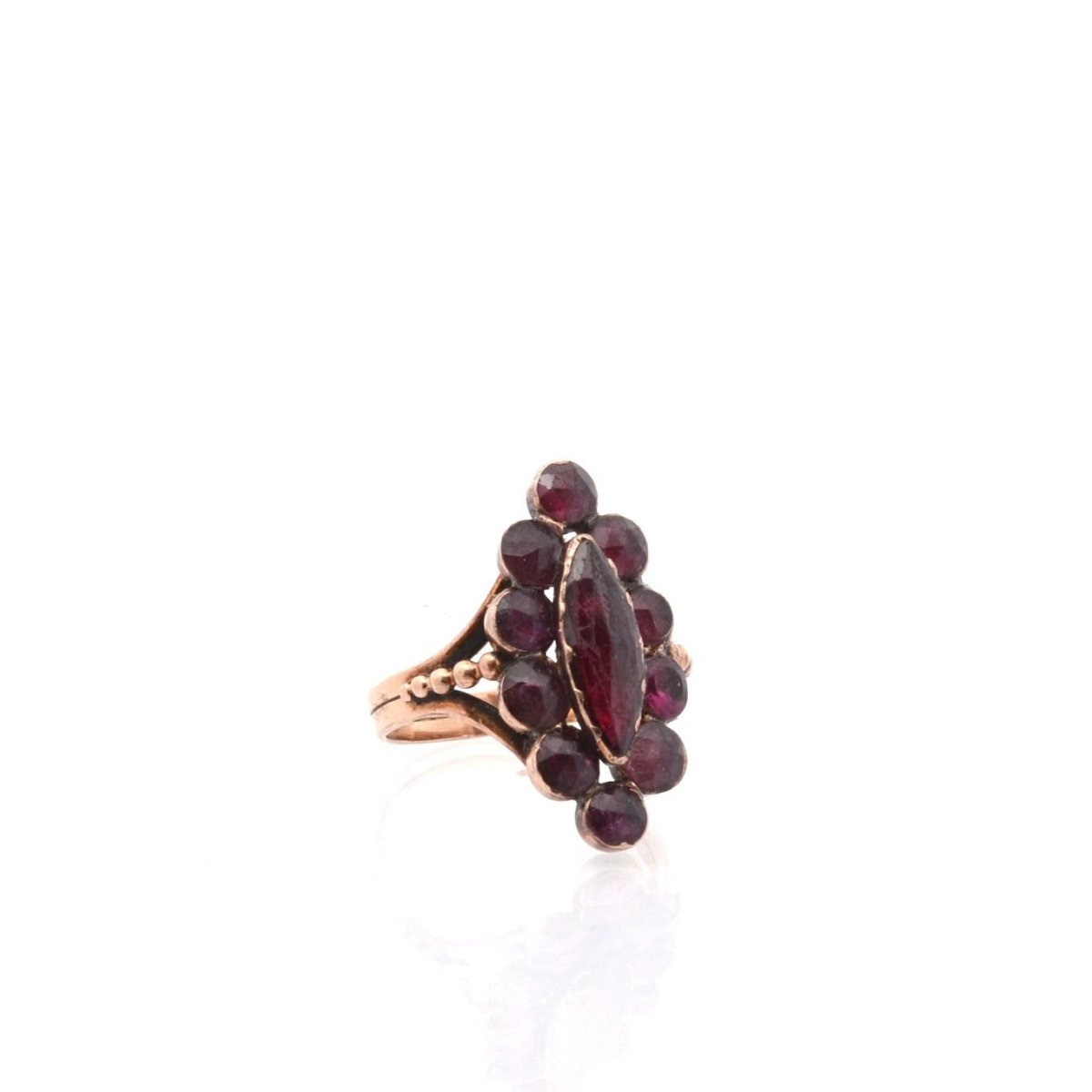 Bague en or jaune et grenats - Castafiore