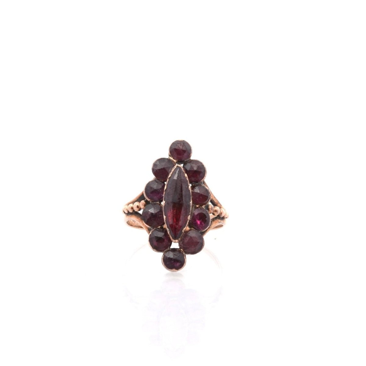 Bague en or jaune et grenats - Castafiore