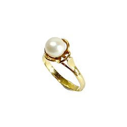 Bague en or jaune et perle - Castafiore