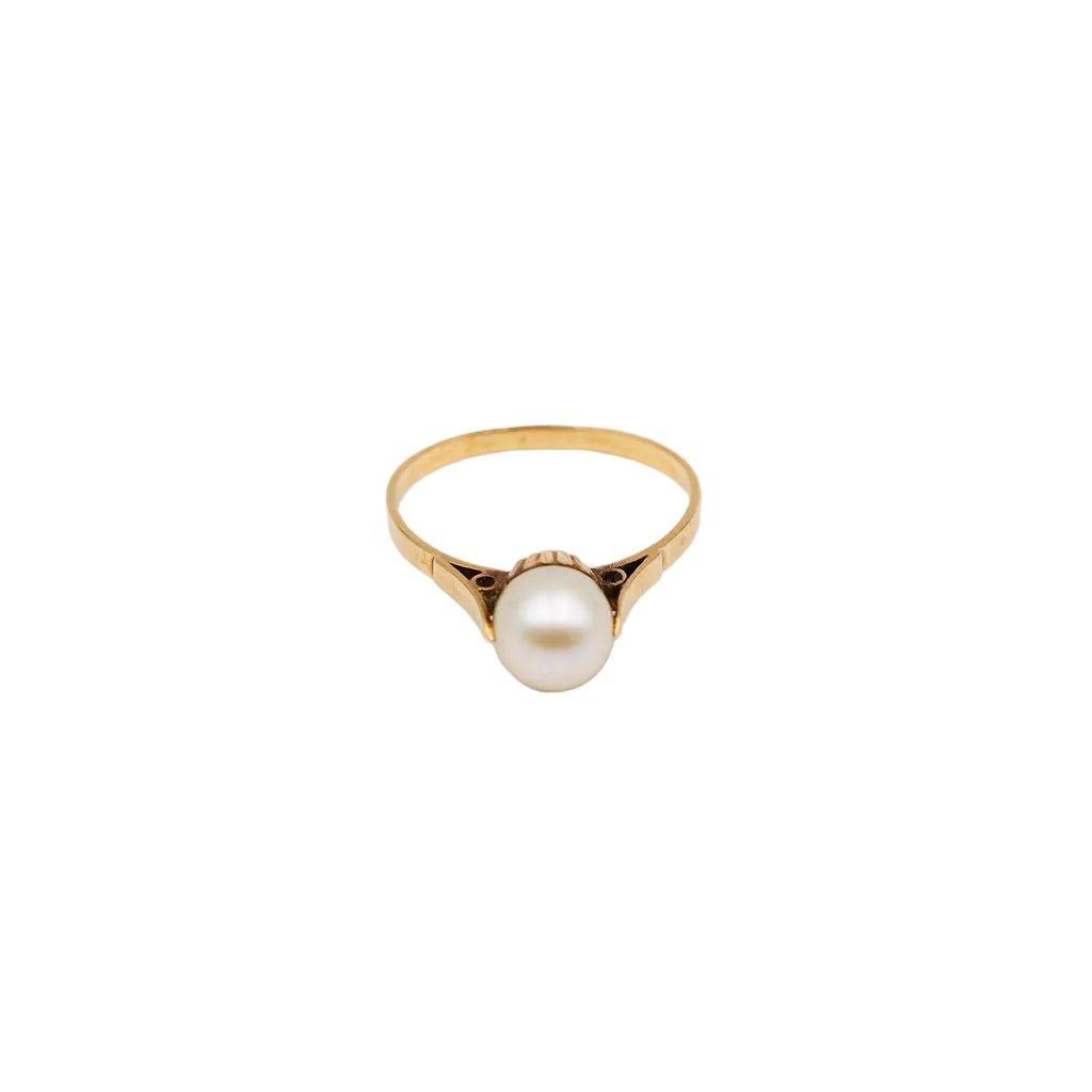Bague en or jaune et perle - Castafiore