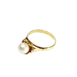 Bague en or jaune et perle - Castafiore