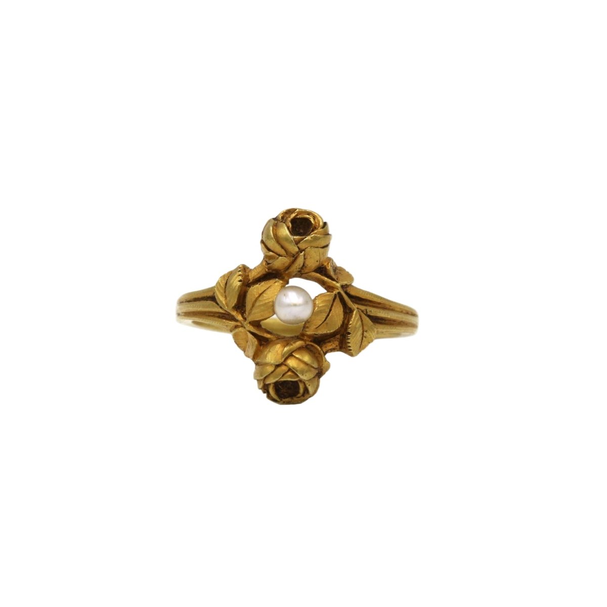 Bague en or jaune et perle - Castafiore