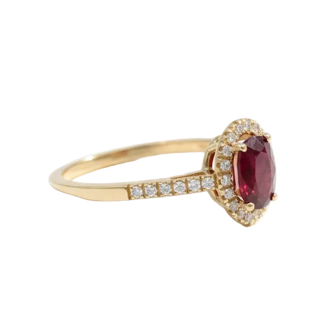 Bague en or jaune et rubis - Castafiore