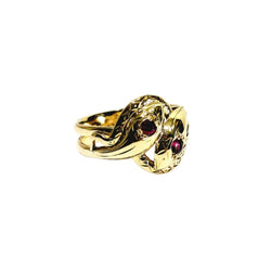 Bague en or jaune et rubis - Castafiore