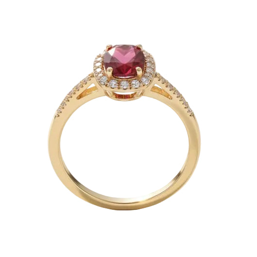 Bague en or jaune et rubis - Castafiore