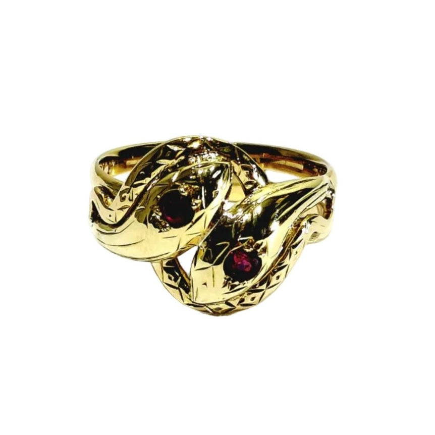 Bague en or jaune et rubis - Castafiore