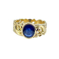 Bague en or jaune et saphir - Castafiore