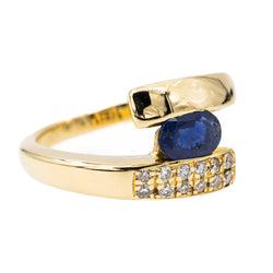 Bague en Or jaune et Saphir - Castafiore