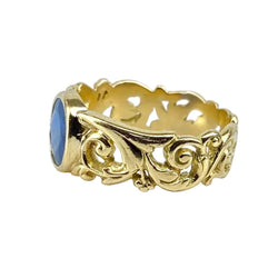Bague en or jaune et saphir - Castafiore