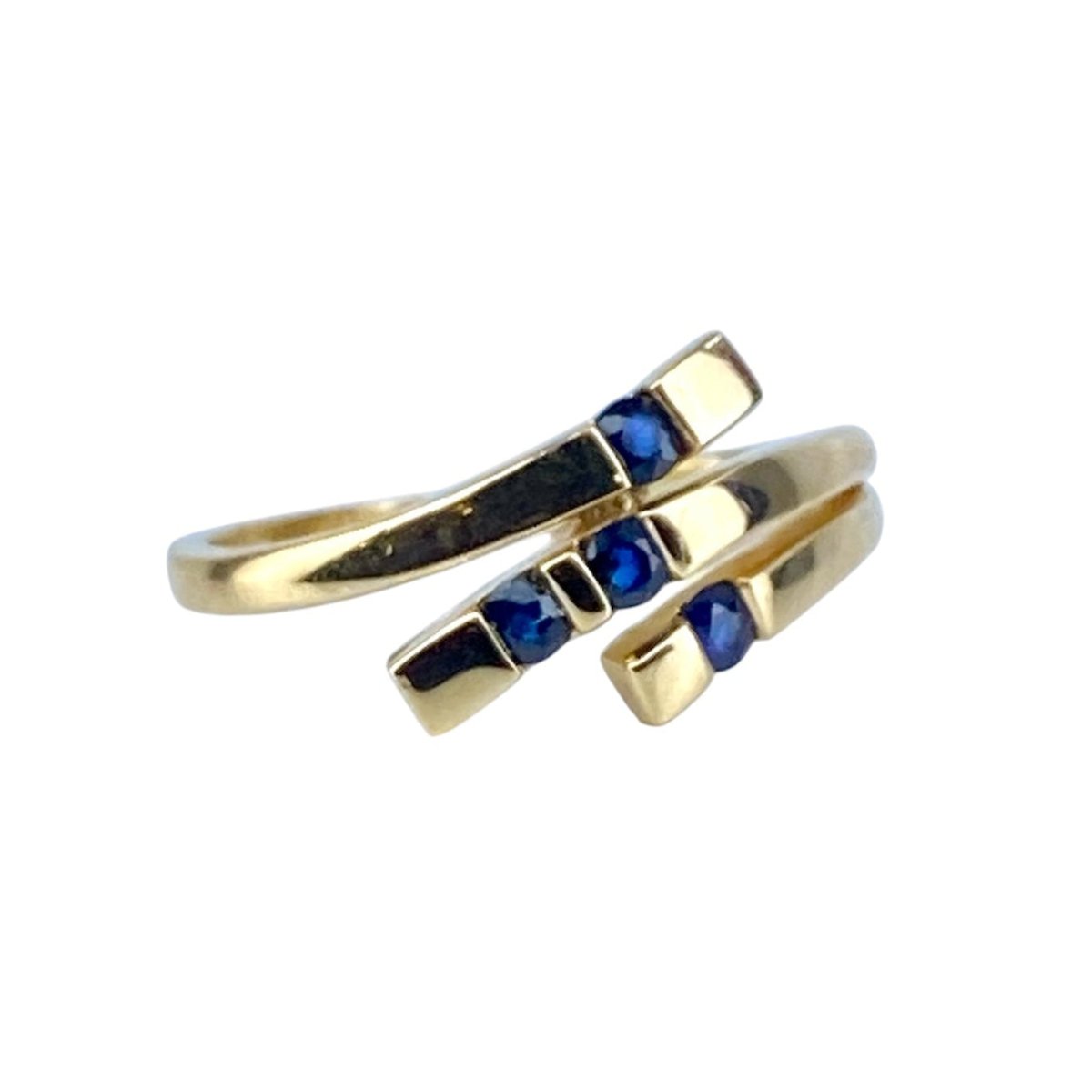 Bague en or jaune et saphirs - Castafiore