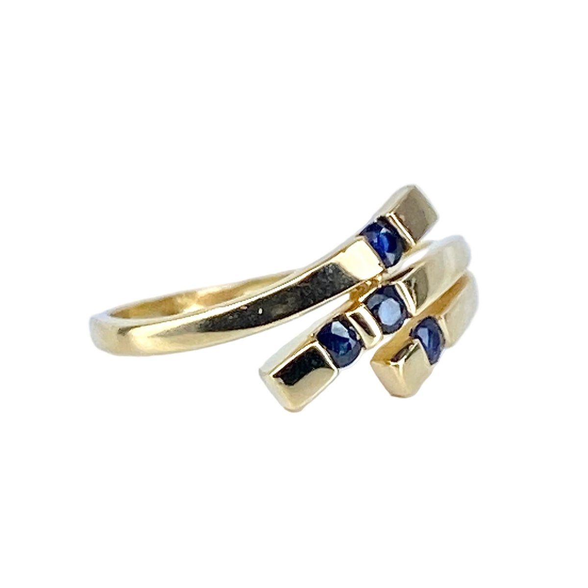 Bague en or jaune et saphirs - Castafiore