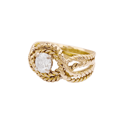 Bague en or jaune, or blanc et diamant - Castafiore