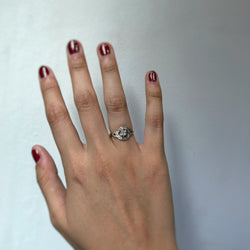Bague en or jaune, platine et diamants - Castafiore