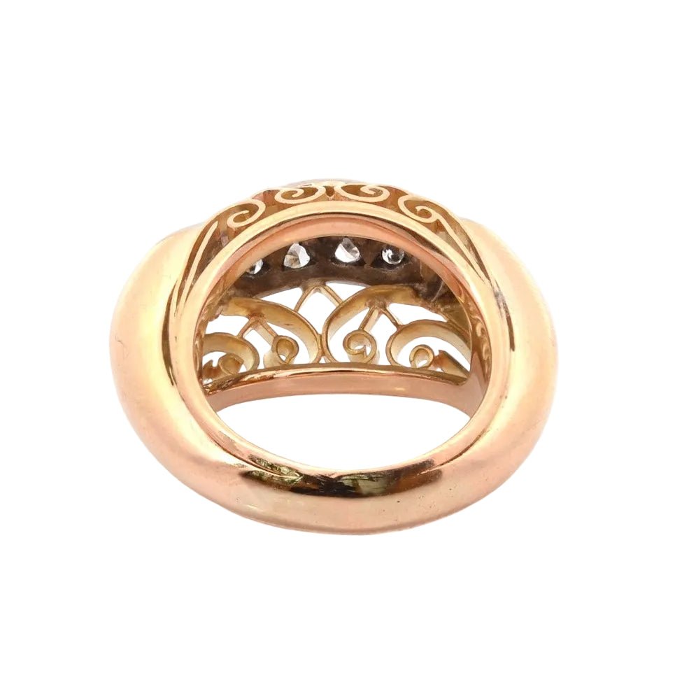Bague en or jaune, platine et diamants - Castafiore