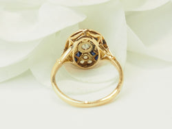Bague en or jaune, platine, saphirs et diamants - Castafiore