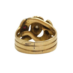 Bague en or jaune, rubis et diamants - Castafiore