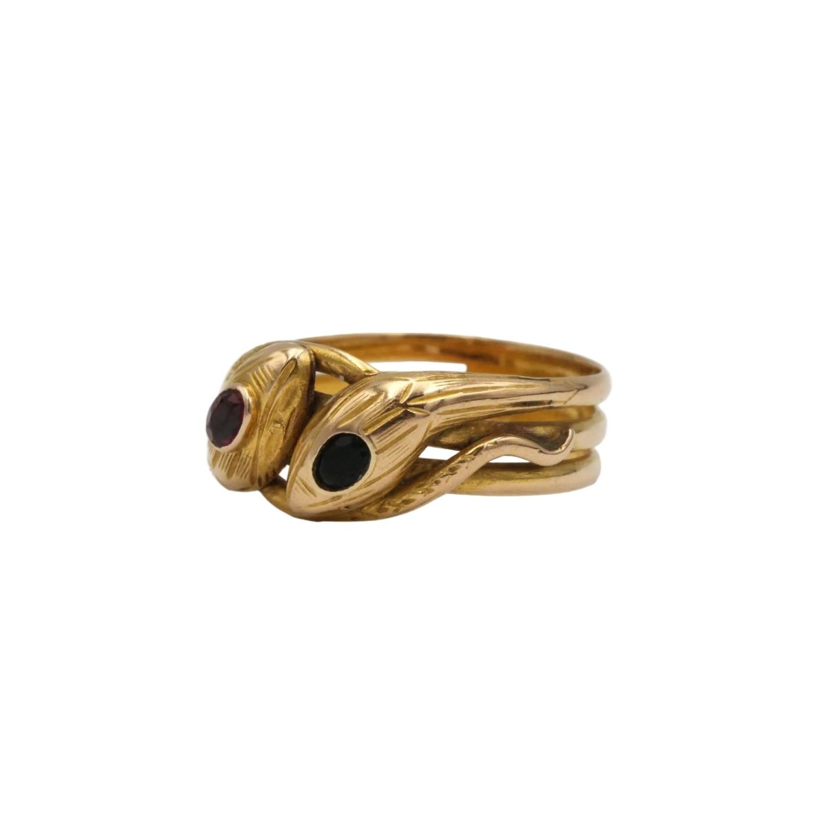 Bague en or jaune, rubis et saphir - Castafiore