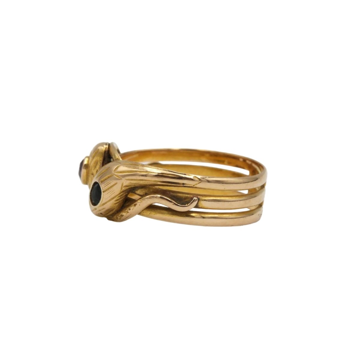 Bague en or jaune, rubis et saphir - Castafiore