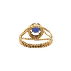 Bague en or jaune, saphir et diamants - Castafiore