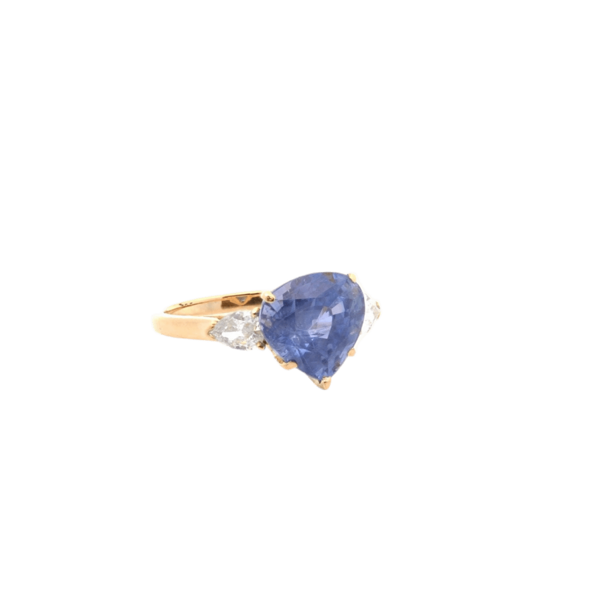 Bague en or jaune, saphir et diamants - Castafiore