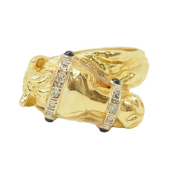 Bague en or jaune, saphirs, et diamants - Castafiore